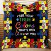 I See Your True Colors Quilt Blanket  Quilt